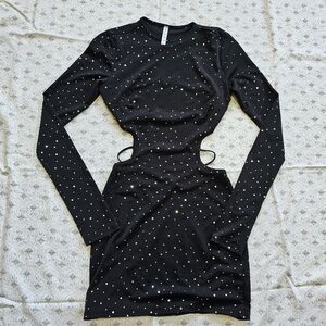 Lucy In The Sky Black Sequin Cutout Dress